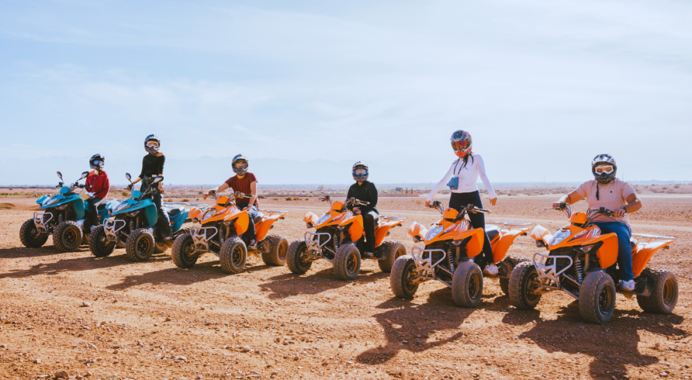 riding a quad in open nature in Marrakech
